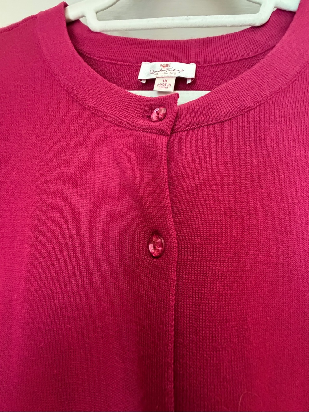 Quacker Factory Raspberry Holiday Embroidered Cardigan Sweater - Picture 3 of 5